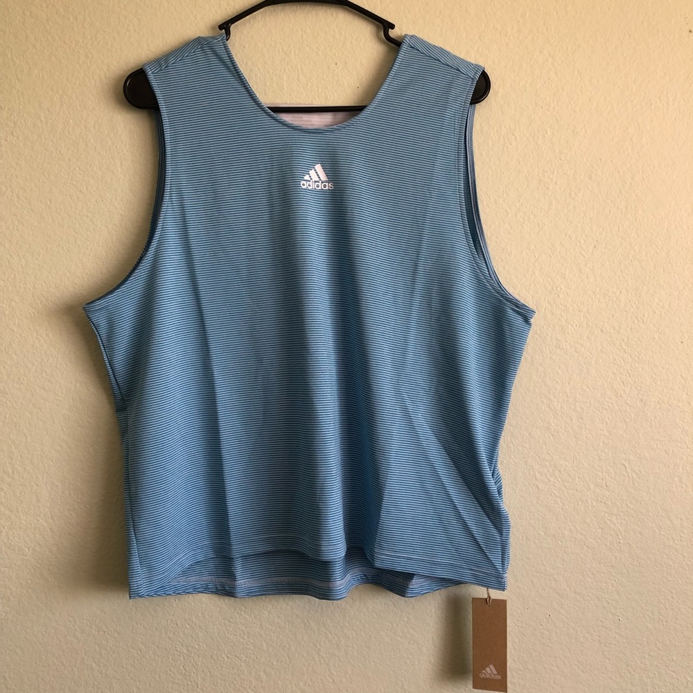 Adidas PrimeBlue Striped Tennis Tank Top Sz XL